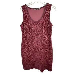 Athleta Shayla Tank Shift Mini Dress Burgundy Floral Scoop-Neck Sz. M